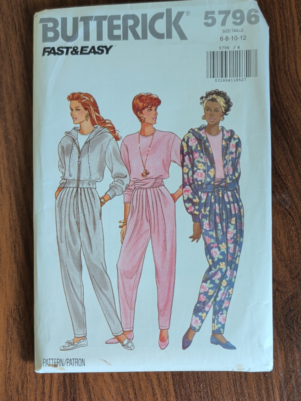 Butterick 5796 Sewing Pattern Jacket Top Pants Blue & Pink